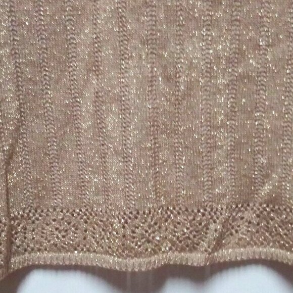 womens Sparkly Gold Top Party/cocktail pullover Sz L Holidays Christmas RELAXED - Picture 5 of 11